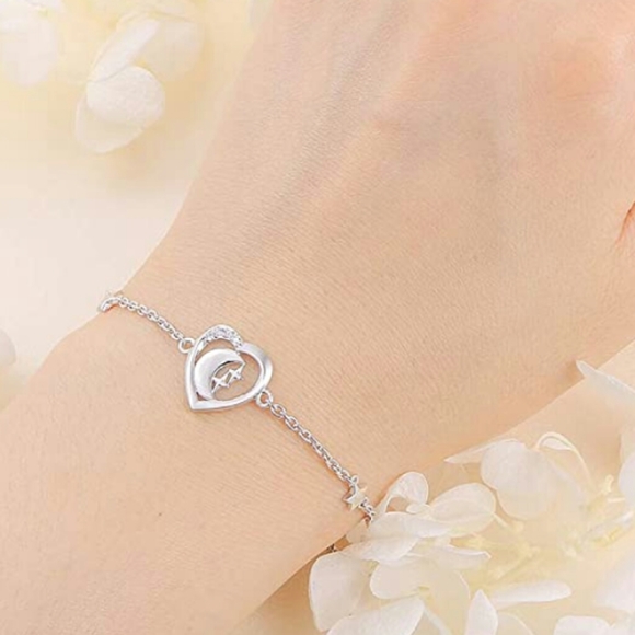 NEW S925 Bracelet Crescent Moon and Star - Picture 6 of 7